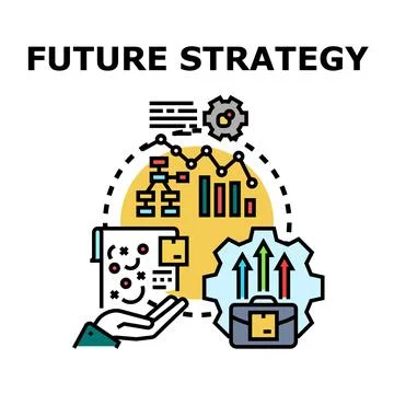 Future strategy planning with business development elements イラスト素材