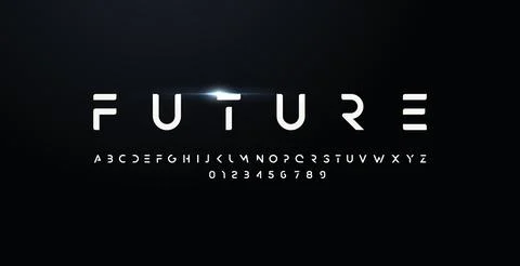 Future style font, bold letters and numbers. Futuristic design type for modern Stock Illustration