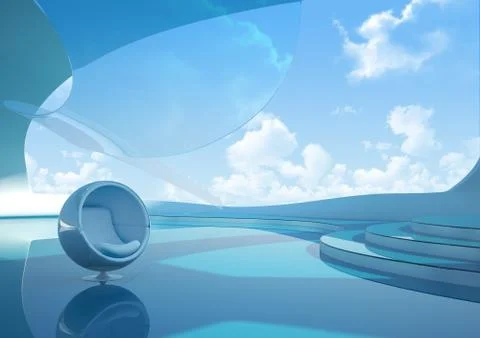 Future style interior openspace.technology futuristic office. Stock-Illustration