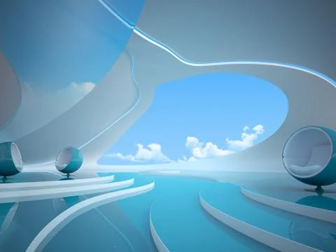 Future style interior series Stock Illustration