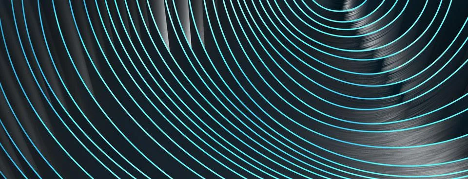 Future tech digital background of a circular pattern in 3D Illustrazione stock