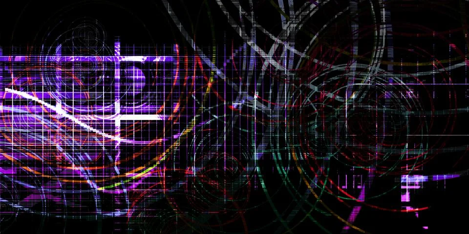 Future Tech Interface Design With Glowing Elements Illustrazione stock