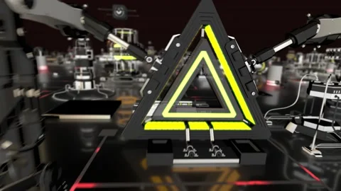 Future Tech Loop Black orange Artificial intelligence Video stock 131853831