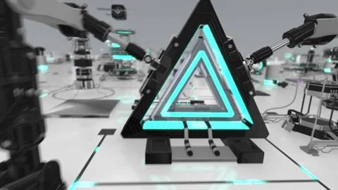 Future Tech Loop Chrome Applied Science Stock Footage 131867639