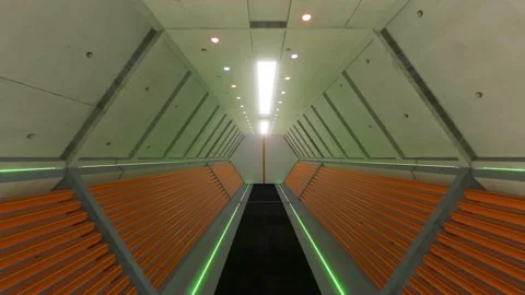 Future tech tunnel fake 3d Cyberpunk game Video stock 137653536