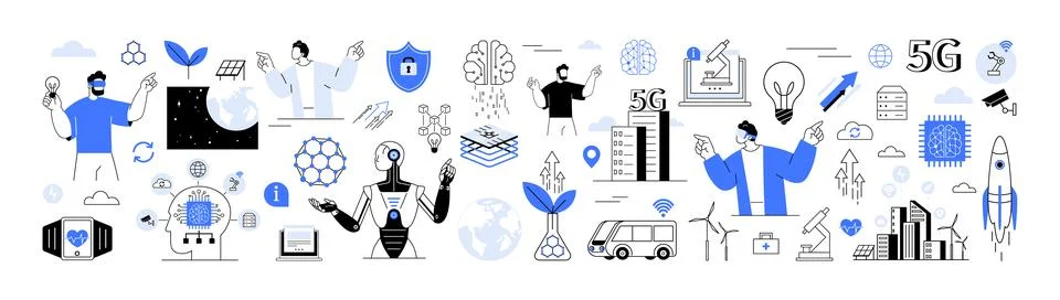 Future technologies emerging tech trends innovative technologies. Innovation, Stock Illustration