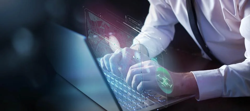 Future technologies in geolocation and drone control Stock Illustration