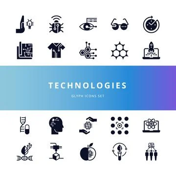 Future technologies icons Stock Illustration