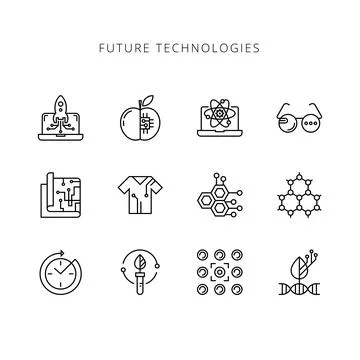 Future technologies icons 스톡 일러스트