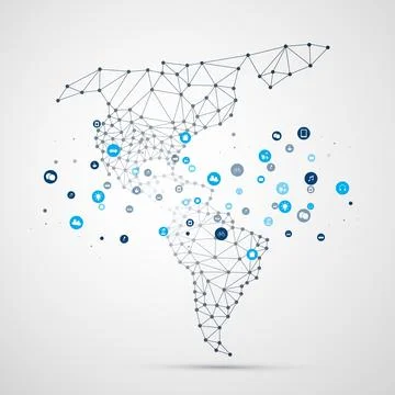 Future Technologies, Internet of Things, Cloud Computing in America - Desig.. Stock Illustration