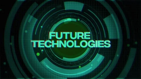 Future Technologies Text on Futuristic Cyberspace Background Stock Footage 343562481
