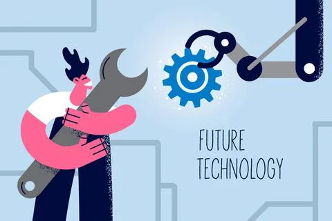 Future technology and artificial intelligence concept イラスト素材