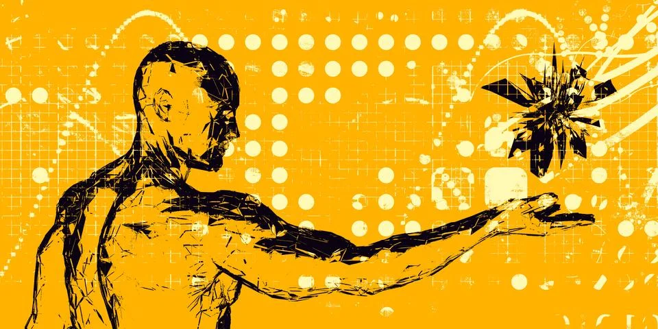 Future Technology and Artificial Intelligence in Science Stockillustratie