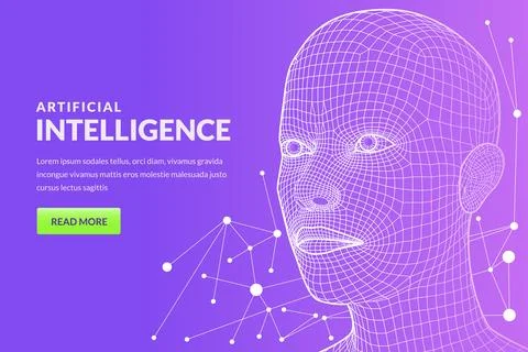 Future technology, artificial intelligence robotic engineering concept. Vec.. Stock Illustration