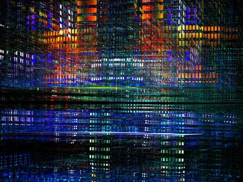 Future technology background - bright grid with perspective effect Stock Illustration