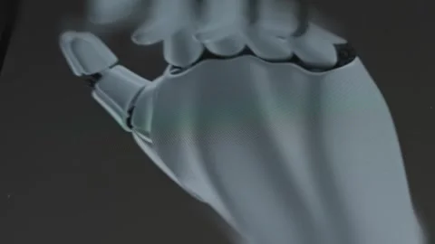 Future technology bionic hand graphic presentation on smartphone Stock Footage 302826549