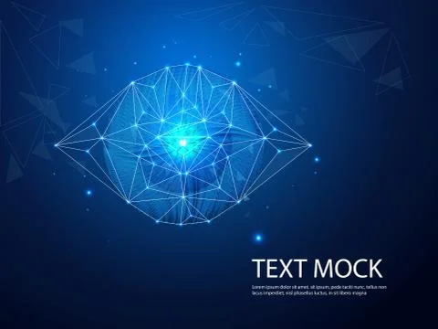 Future technology, blue eye cyber security concept background, abstract hi speed Stock Illustration
