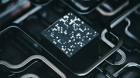 Future technology board seamless loop 3D render animation Stock Footage 165492610