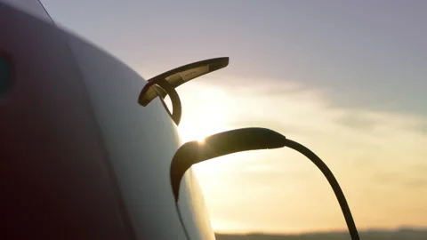 Future technology concept RED camera zero emission electric vehicle charging Stockbeeldmateriaal 172546835