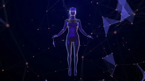 Future technology concept of a woman using virtual reality glasses Vídeos de archivo 246994265