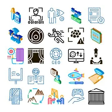 Future technology concepts including biometrics, automation, and innovation Stock Illustration