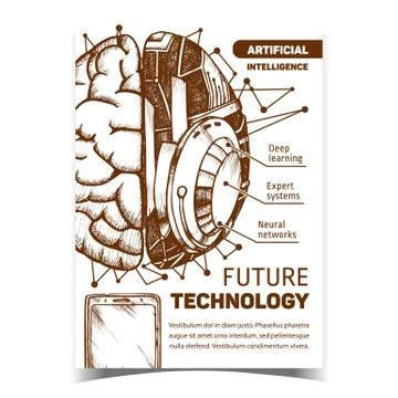 Future Technology Creative Advertise Banner Vector Stock Illustration