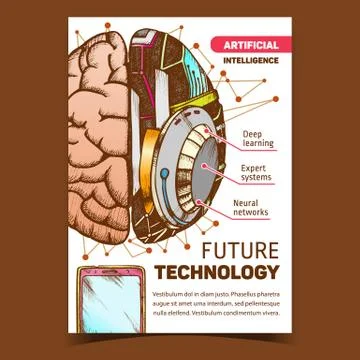 Future Technology Creative Advertise Banner Vector Stock Illustration
