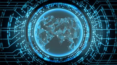 Future Technology Cyber Concept Background. Asia. Vector Illustration Illustrazione stock