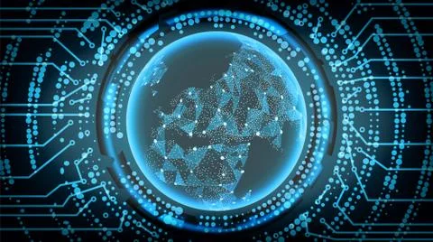 Future Technology Cyber Concept Background. Europe. Vector Illustration Stock Illustration