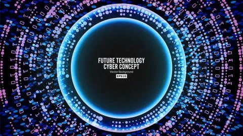 Future Technology Cyber Concept Background. Abstract Hi Speed Digital Design Stock Illustration