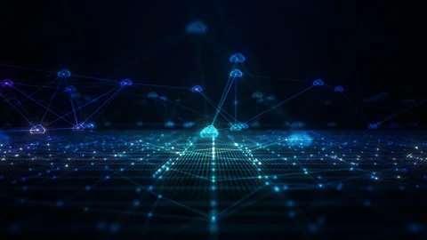 Future Technology Digital Data Network Connection, Digital Cloud Computing Stock Footage 246678584