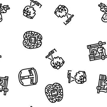 Future technology digital data vector seamless pattern Stock Illustration