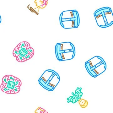 Future technology digital data vector seamless pattern Stock Illustration