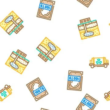 Future technology digital data vector seamless pattern Stock Illustration