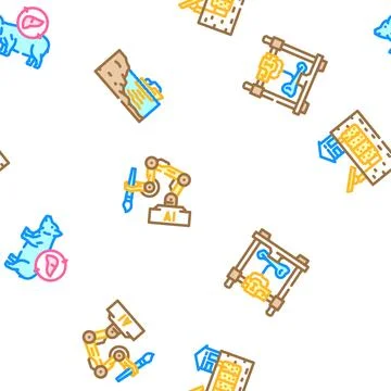 Future technology digital data vector seamless pattern Stock Illustration