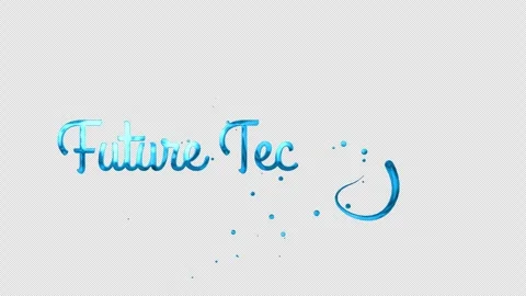Future Technology Handwriting Animation Cyan 4K Transparent Background Stock Footage 345589185
