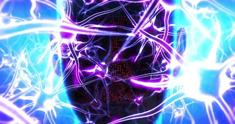 Future Technology Human Mind Connected to Neural Network. Video stock 321492495