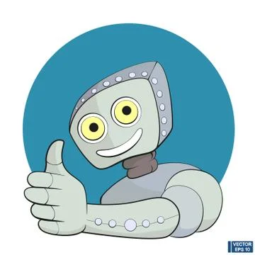 Future technology. Icon cartoon robot. Ilustración de archivo