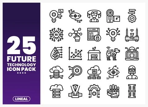 Future Technology Icons Collection 스톡 일러스트