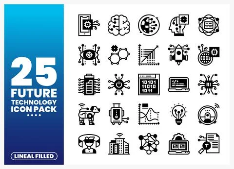 Future Technology Icons Collection Stock Illustration