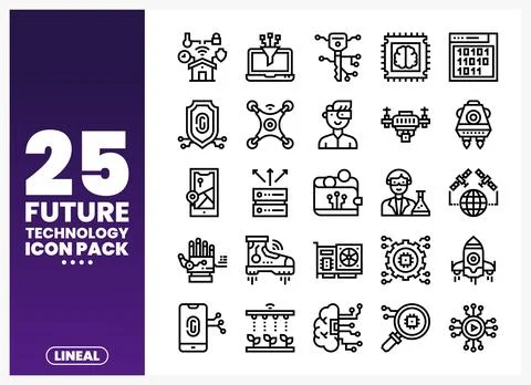 Future Technology Icons Illustrazione stock