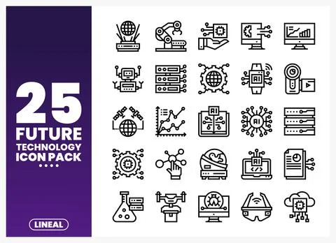 Future Technology Icons Pack for Digital Projects 库存插图