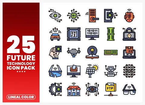 Future Technology Icons Pack 库存插图