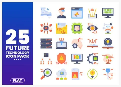Future Technology Icons Pack 库存插图