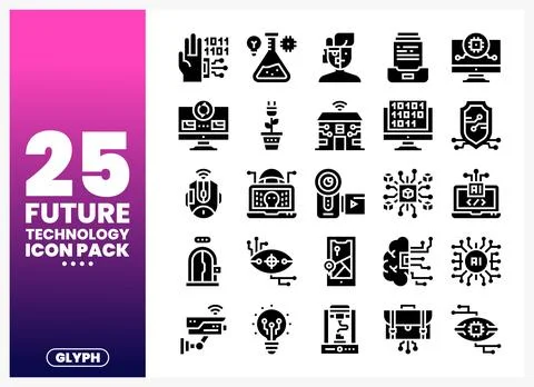 Future Technology Icons Pack 库存插图