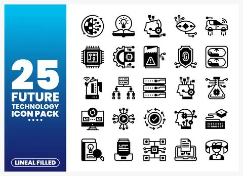 Future Technology Icons Pack Stock Illustration