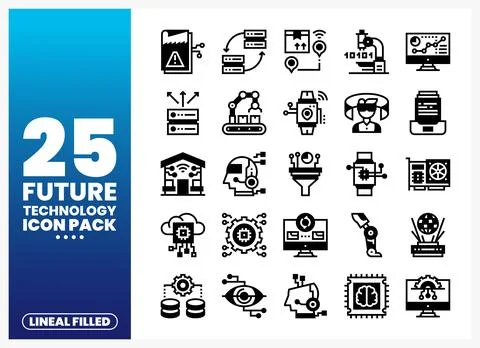 Future Technology Icons Pack Stock Illustration