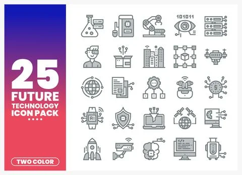Future Technology Icons Representing Innovation 库存插图
