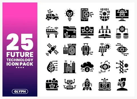 Future Technology Icons Set 库存插图