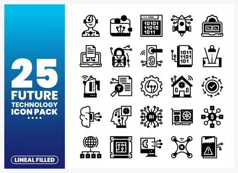 Future Technology Icons Set Stock Illustration